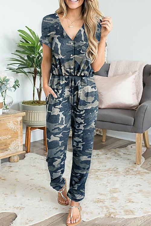 Casual Chic Camo Print Jumpsuit