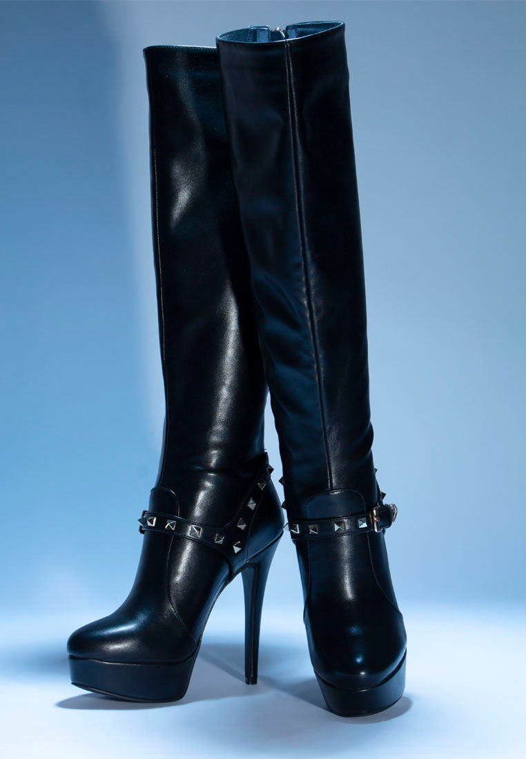 daphne stiletto heeled mid calf boots