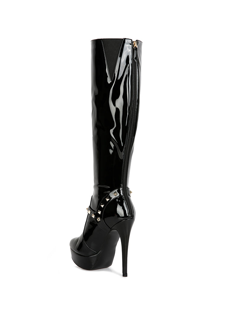 daphne stiletto heeled mid calf boots